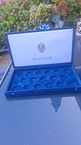 Empty blue velvet coin - velvet, display
