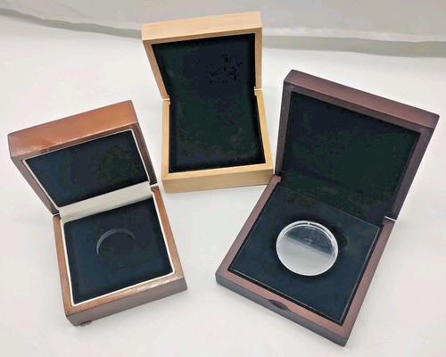 Coin presentation box wood - coin,